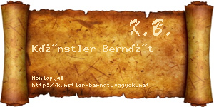 Künstler Bernát névjegykártya